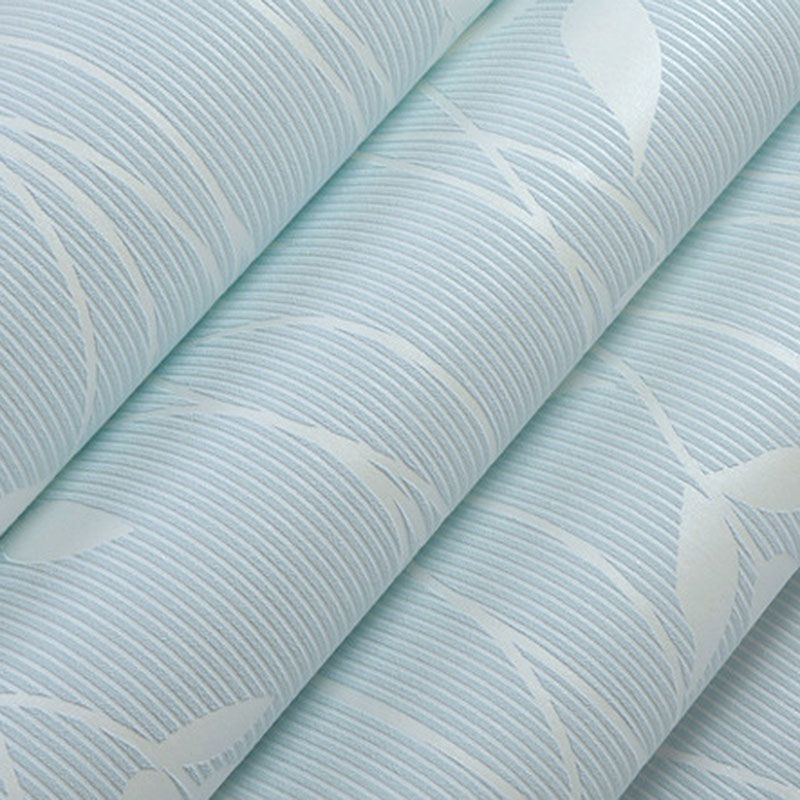 Fresh Botanical Leaf Wallpaper Roll Stain-Resistant Non-Pasted Wall Decor, 33-foot x 20.5-inch