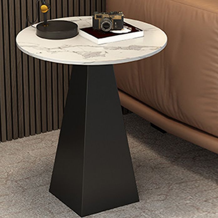 19.6"/23.6" Wide Modern Slate Round Side Table Pedestal End Table