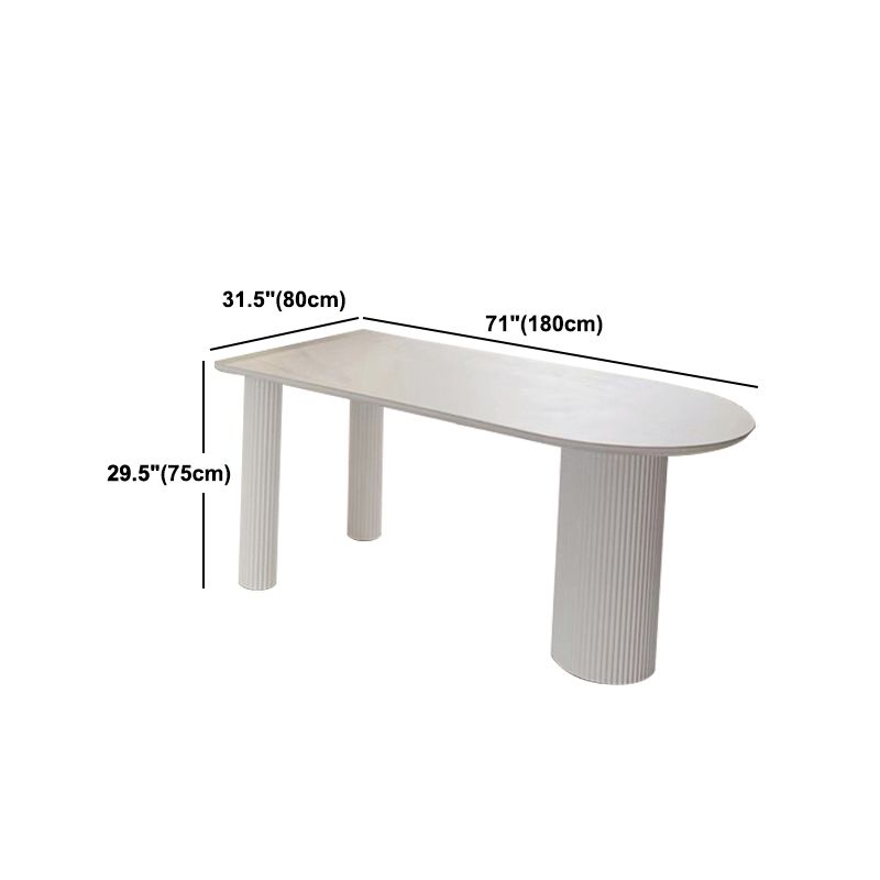 Oval Sintered Stone Dining Table Modern White-black Furniture with Double Pedestal Base