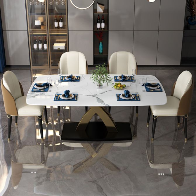 Contemporary Style Rectangle Table Set 1/5/6/7 Pieces Dining Set for Home