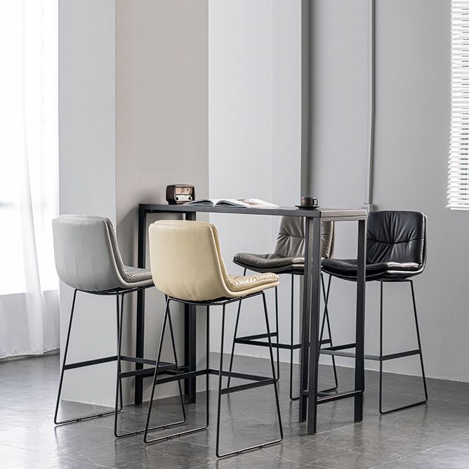 Scandinavian Armless Beauty Salon Stool Matte Finish Upholstered Bar Stools