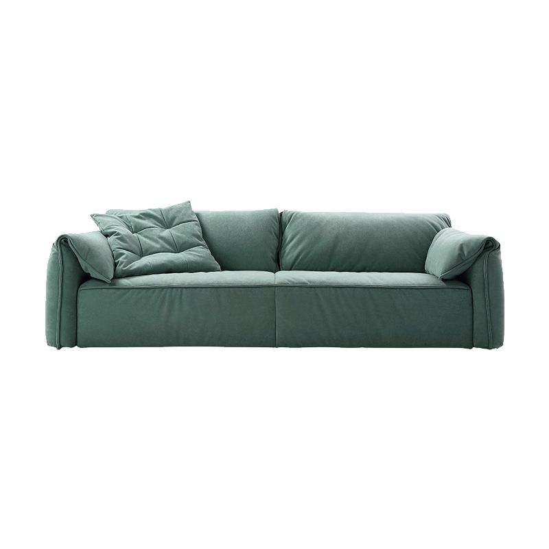 Faux Leather Pillow Top Arm Sofa Contemporary Cushions Standard Sofa