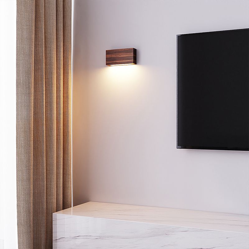 Modern Household Wall Lamp Fixture Wooden Shade Sconce for Bedroom Sitting Room