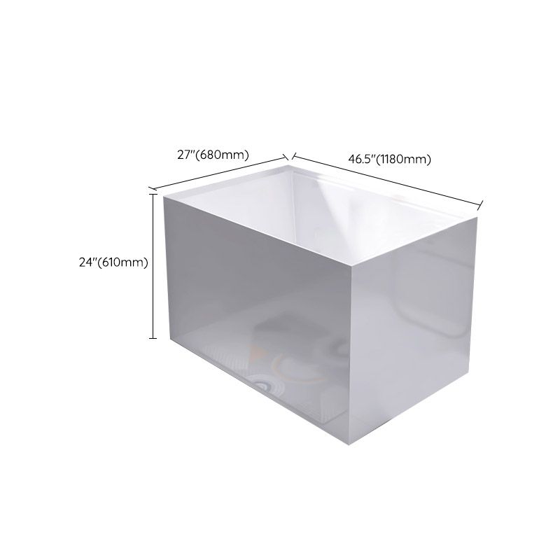 Modern Style Alcove Bath Tub Acrylic Rectangular Bathroom Bathtub in White