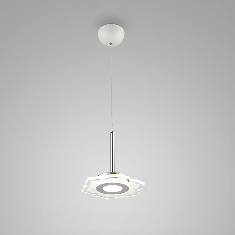 Simplicité LED Pendante luminaire de drop lampe à chute géométrique avec ombre acrylique