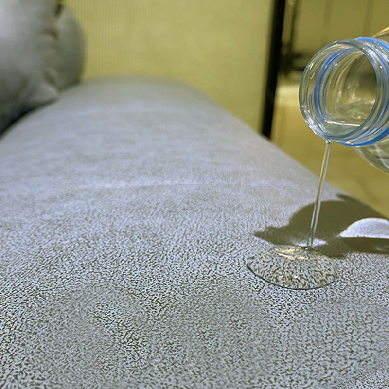 Contemporary Pillow Back Cushions Sectional Fabric/Faux Leather Sofa with Storage