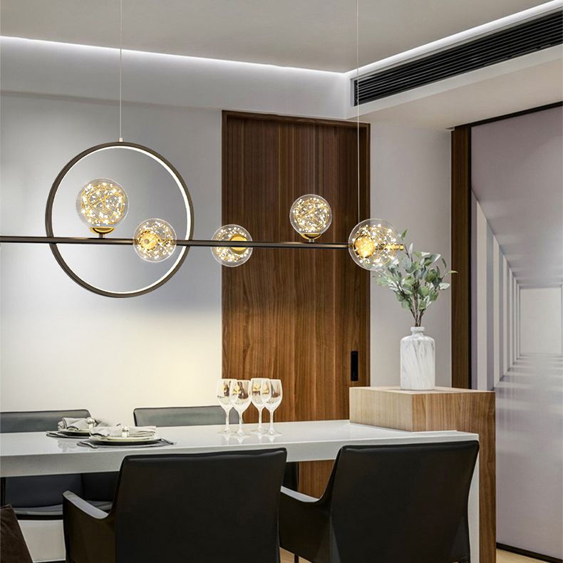 7 îlot de cuisine légère pendentif lustre linéaire Éclairage de l'île contemporaine