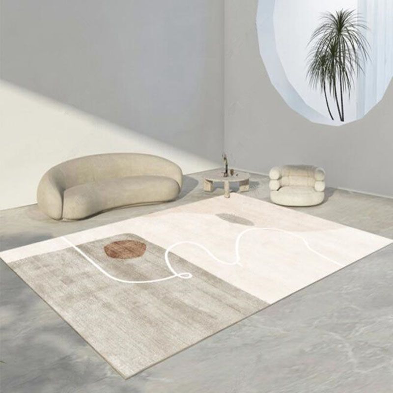 Simplicité Bloc de couleur irrégulière Tone blanc Tone Polyester Area Tapis Easy Care Rapier pour le salon