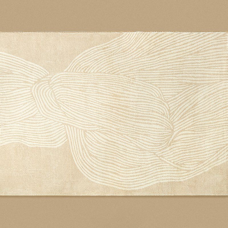 Yellow Abstract Indoor Rug Polyester Casual Area Rug Washable Carpet for Home Decor