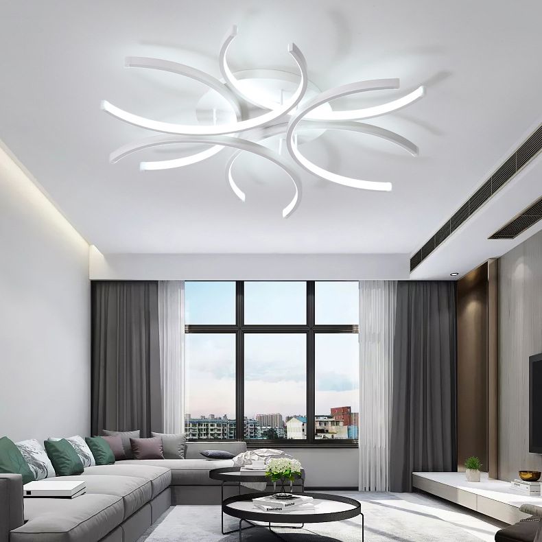 Blume Semi Flush Mount Light Acrylic Moderne Einfachheit Spülen Deckenleuchten für Wohnzimmer