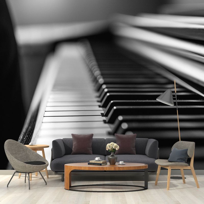 Piano Mural Modern Style Water Resistant Sitting Room Wall Covering, Personalized Size Available