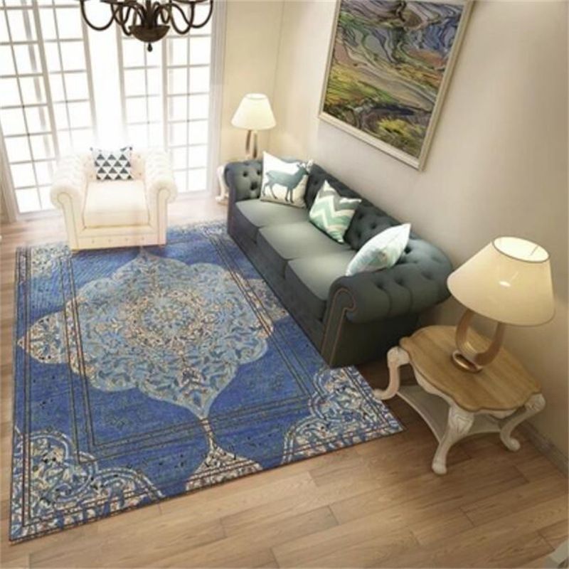 Bohemian Chevron Print Rug Polyester Indoor Carpet Non-Slip Backing Area Rug for Living Room