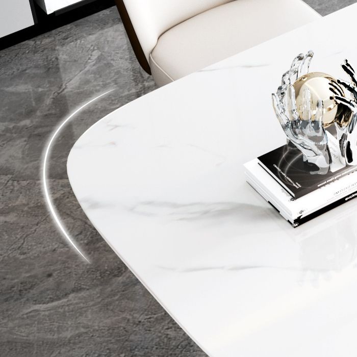 Nordic Sintered Stone Top Dining Set Rectangle 1/4/5/6 Pieces Dining Room Table Set