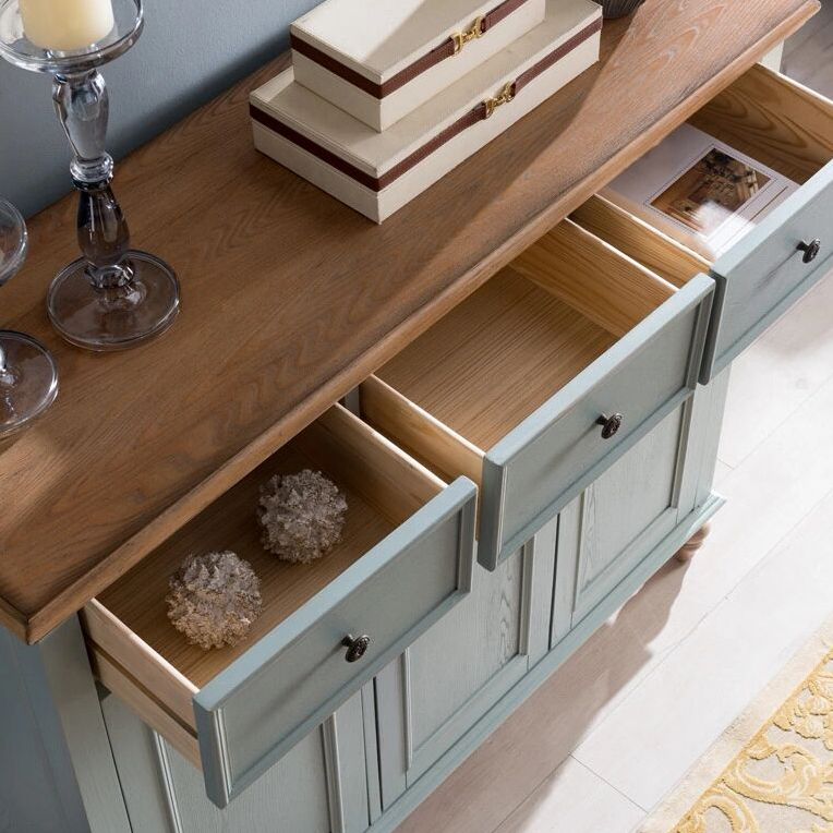 3 - Drawer Rectangle Accent Chest, Solid Wood Mid-Century Modern Cabinet