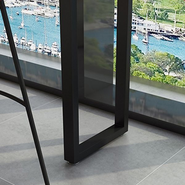 Metal Bar Table Rectangle Wood Top Bistro Pub Table Modern Style Breakfast Table