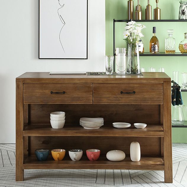 Modern Stationary Kitchen Island table Wood Kitchen Island table