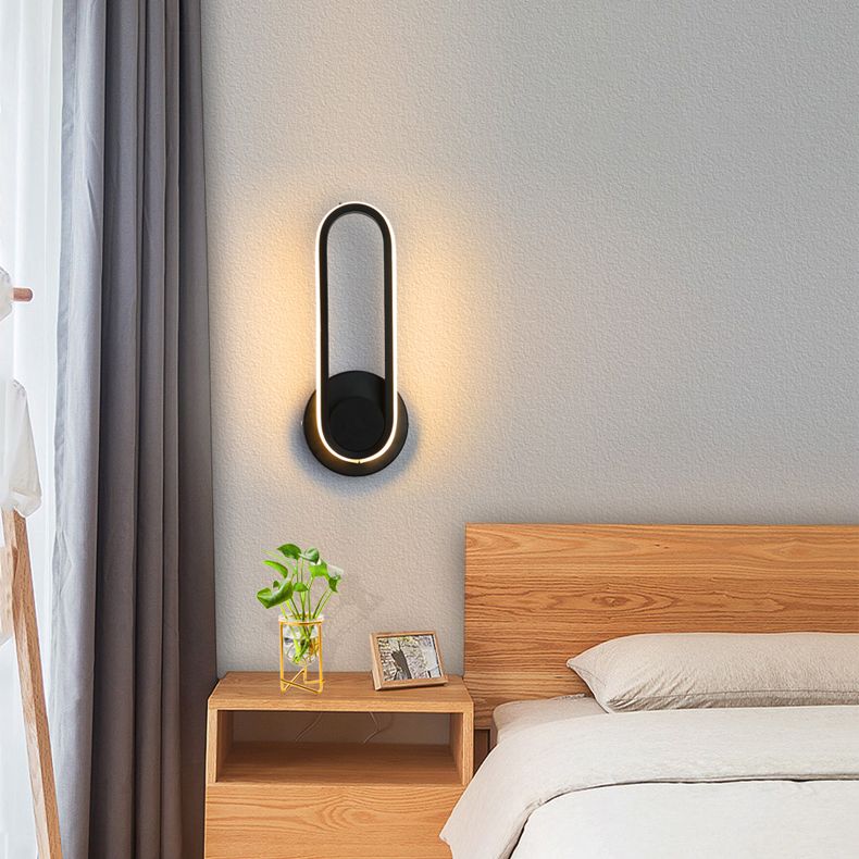 Moderne beknopte LED Roteerbare wand SCONCE Smeedijzeren langwerpige wandlampje met siliconen schaduw
