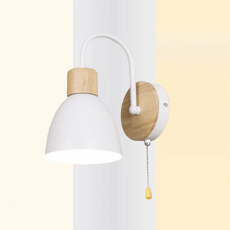 Moderner Stil Flared Leuchtenleuchten Holz 1 leichte Wand montierte Beleuchtung