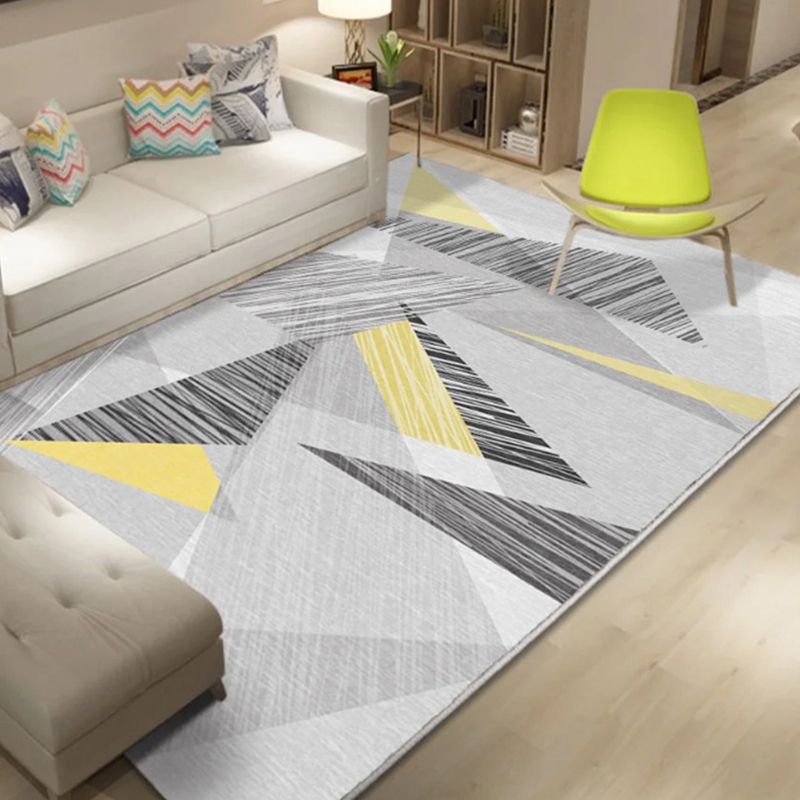 Ashen Modern Rug Polyester Grafisch Tapijten Niet-slip achtersteundiks voor thuisdecoratie