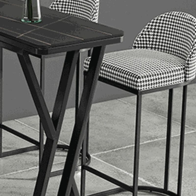 Modern 1/2/5 Pieces Bar Table Set Rectangle Bar Table with Metal High Stools