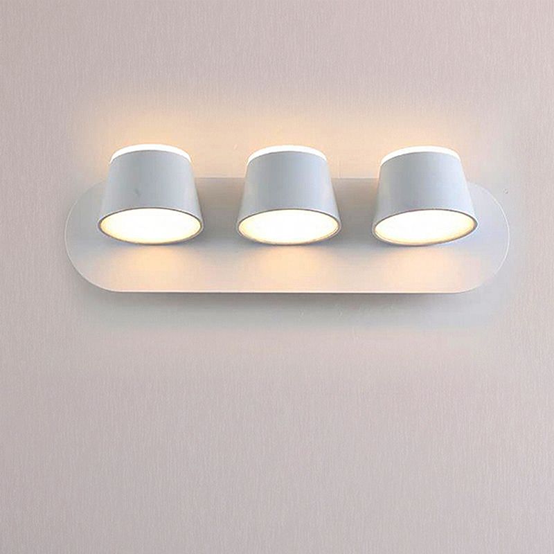 1/2/3 Lights Clice murale de la chambre avec une nuance en métal à cône MODERNE BLANC / VANIÈME ÉCLAIR