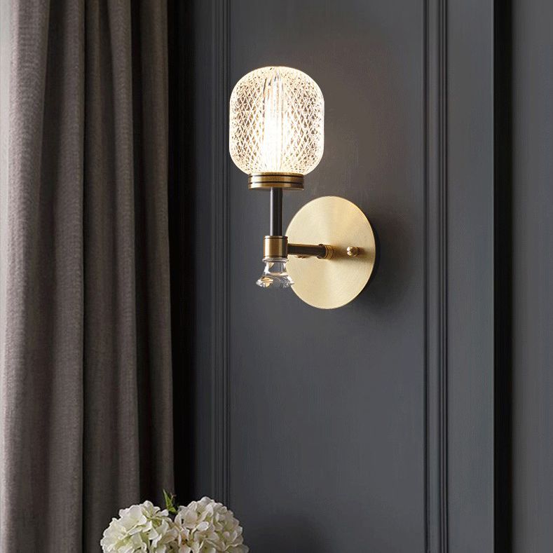 Modern Sphere Wall Mount Lighting Clear Glass Wall Mounted Lighting for Living Room