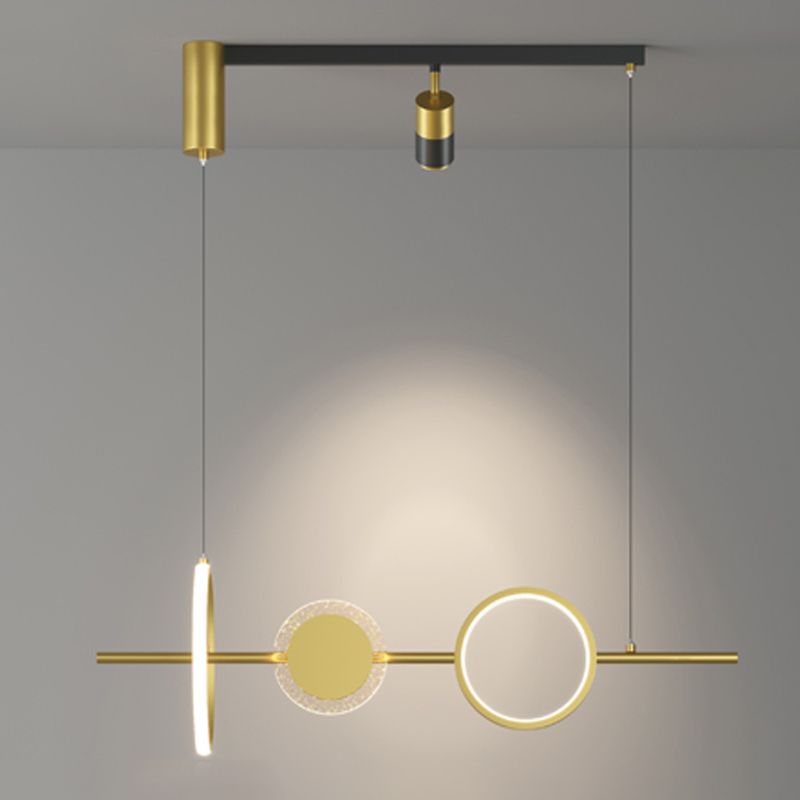 Geometric Island Lighting Fixtures Contemporary Metal Island Lighting Ideas in Gold