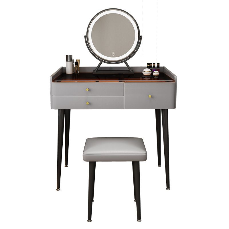 Contemporary Vanity Tables with Drawers, Glass Top Vanity Dressing Table