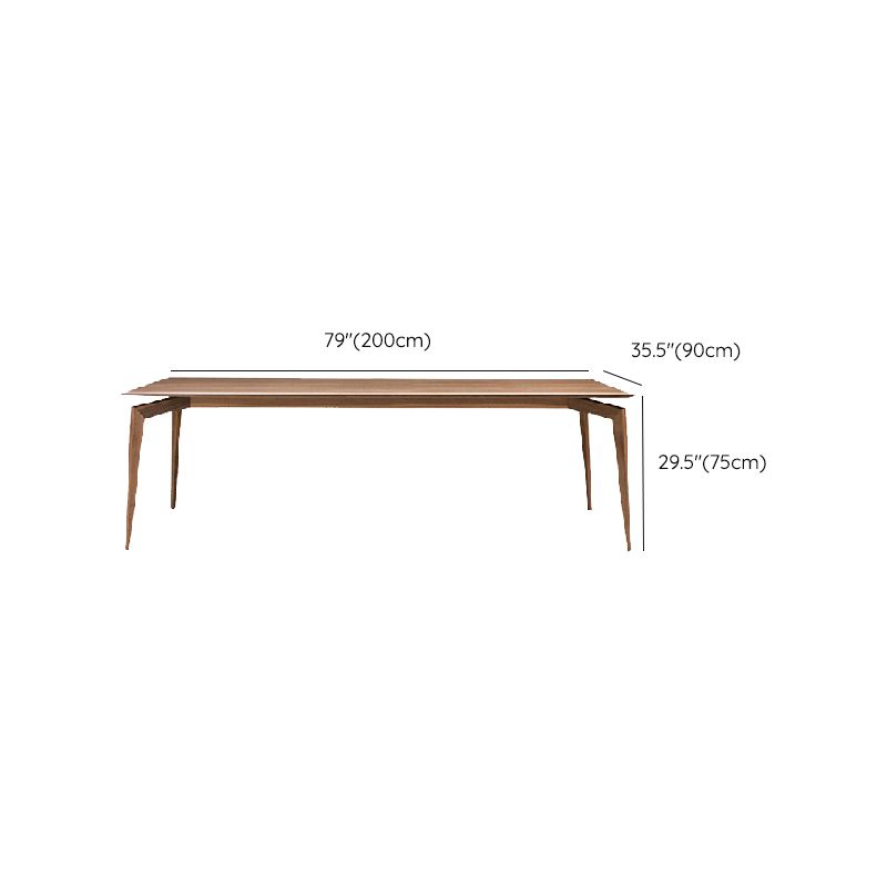 Ash Solid Wood Dining Table Mid-Century Rectangle Dining Table for Dining Room