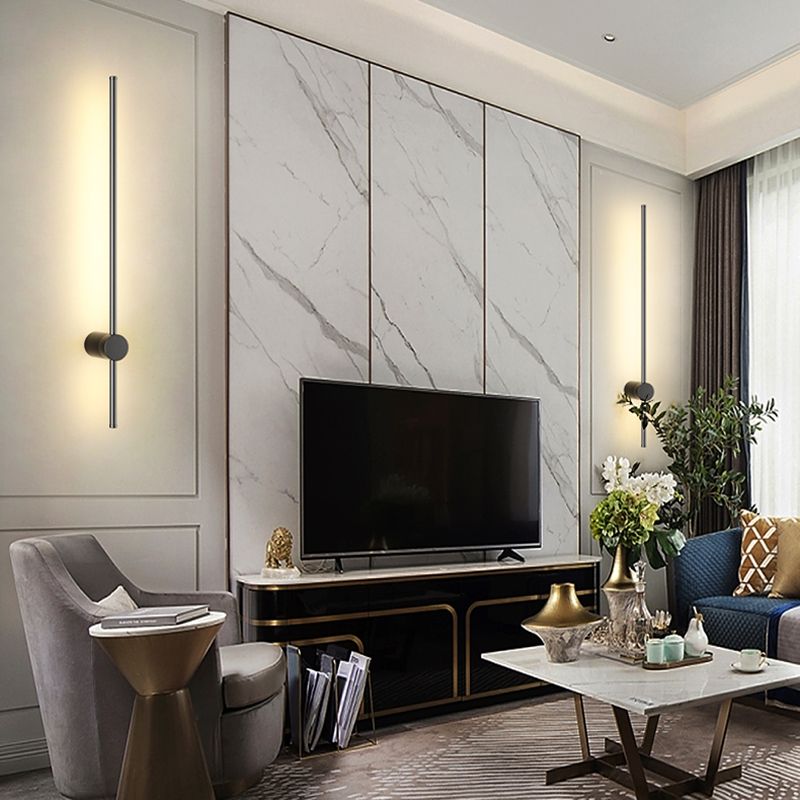 Moderne Stil 2 Leichter Wandbeleuchtungsideen Aluminium Linear wandmontierte Wandleuchten