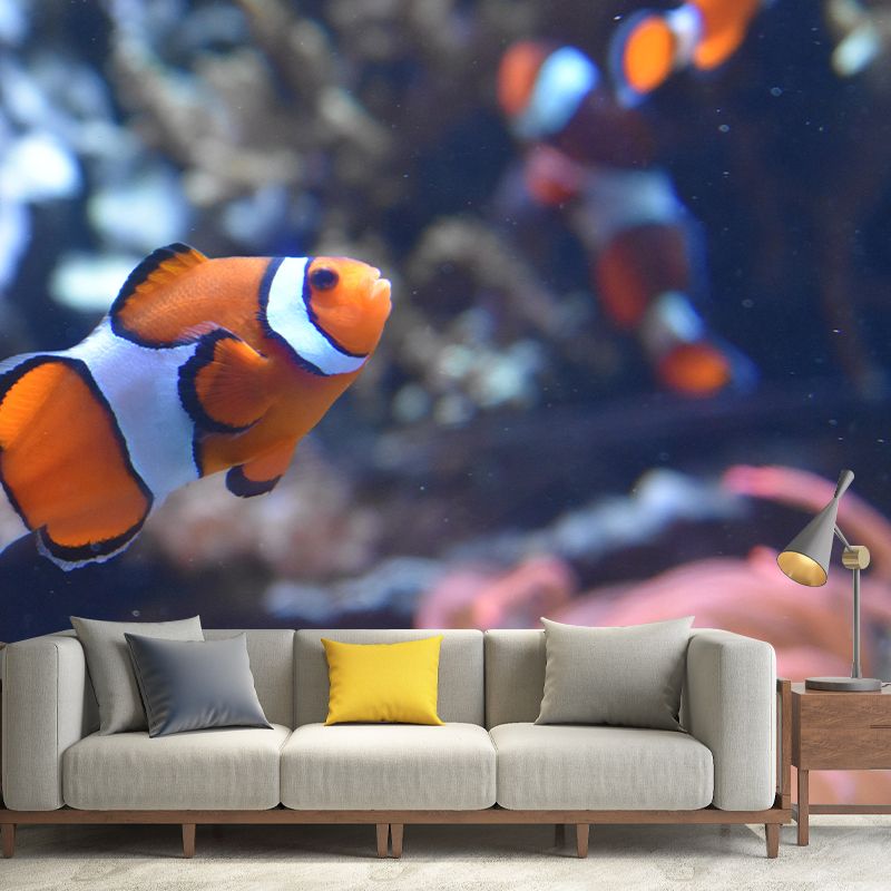 Seabed Mural Wallpaper Tropical Beach Style Mildew Resistant for Decoration