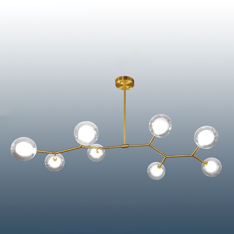 Nordic Modern Dining Pendant Light Round Glass Shade Chandelier Chandelier Lightture pour salle à manger