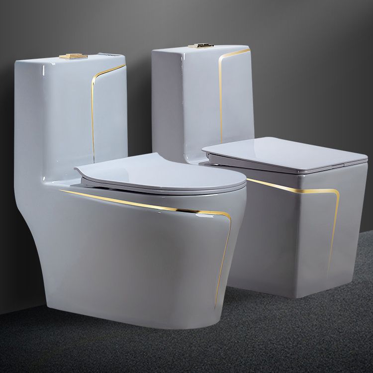 Modern Flush Toilet Ceramic Elong One-Piece Toilet with Slow Close Seat