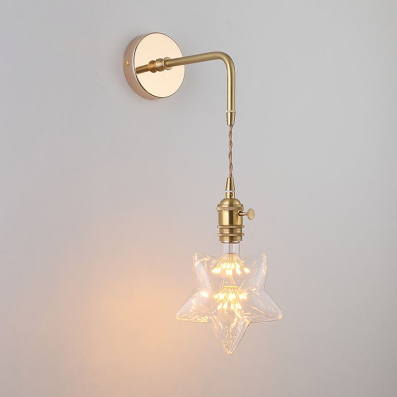 Unico illuminazione da parete in stile moderno in stile moderno 1 luce sconce leggera in oro