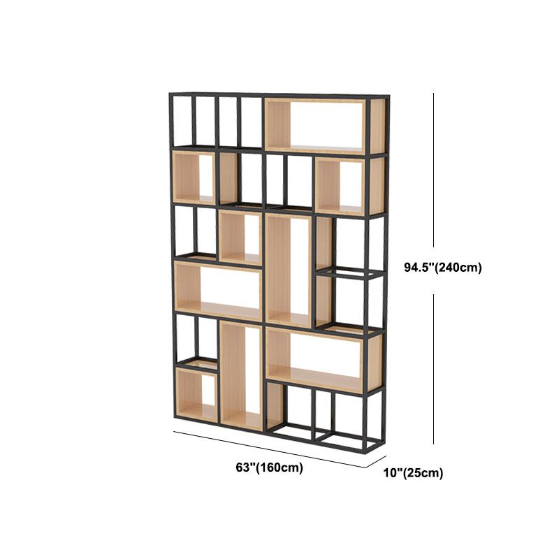 Geometric Shelf Bookcase Contemporary Metal Bookcase for Office