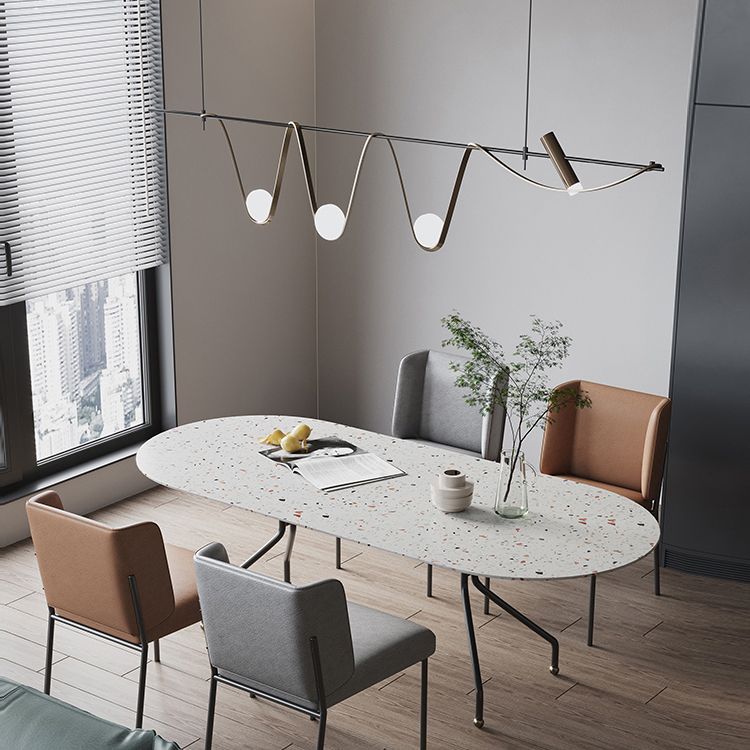 Contemporary Style Spherical Hanging Pendant Lights Glass 4- Light Pendant Light Fixtures