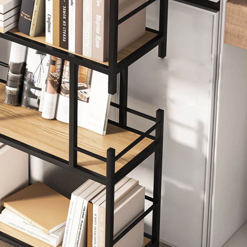 Open Back Metal Bookshelf Scandinavian Style Bookcase for Home Office Study Room
