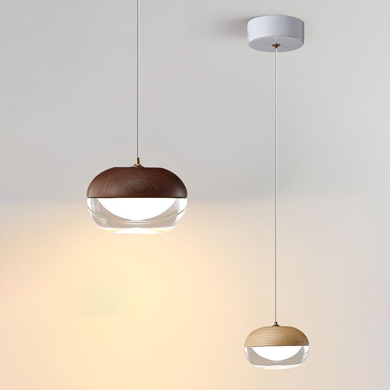 Dining Room Wood Hanging Ceiling Light Modern Ceiling Pendant Light with 1 Light