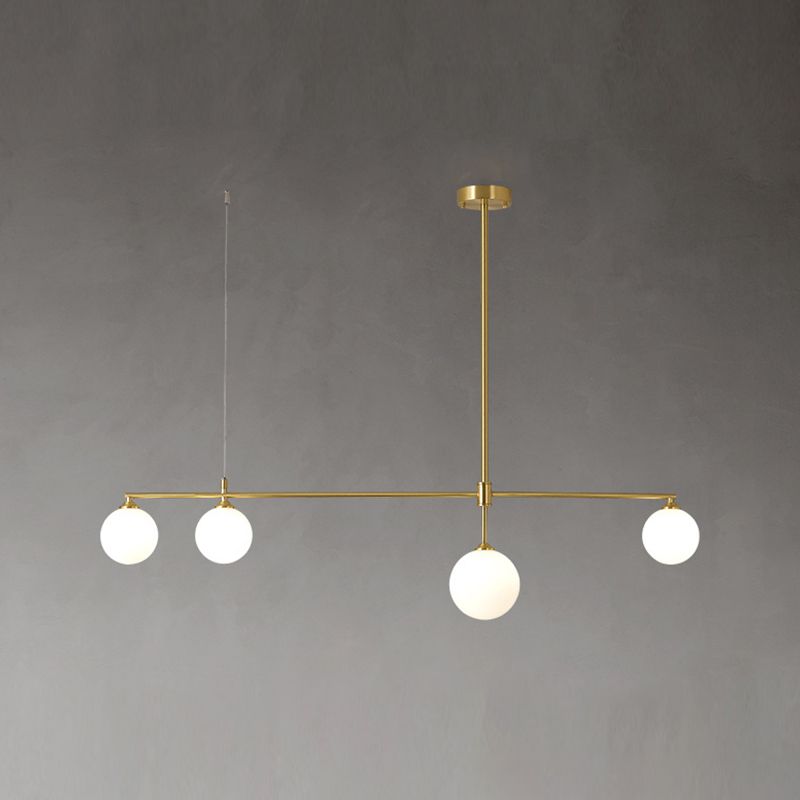 Postmoderne Insel Light Multi-Head-Anhänger Licht mit Glasschatten für Esstisch