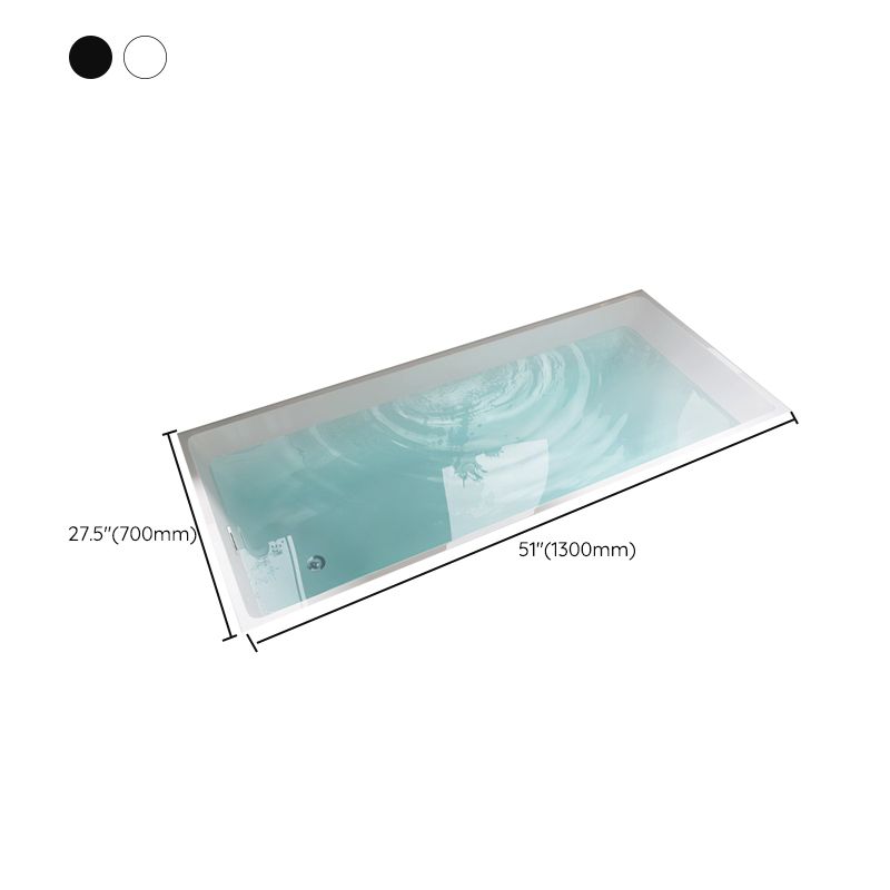 Modern Acrylic Rectangle Embedded with Drain Bath Tub and Overflow Hole