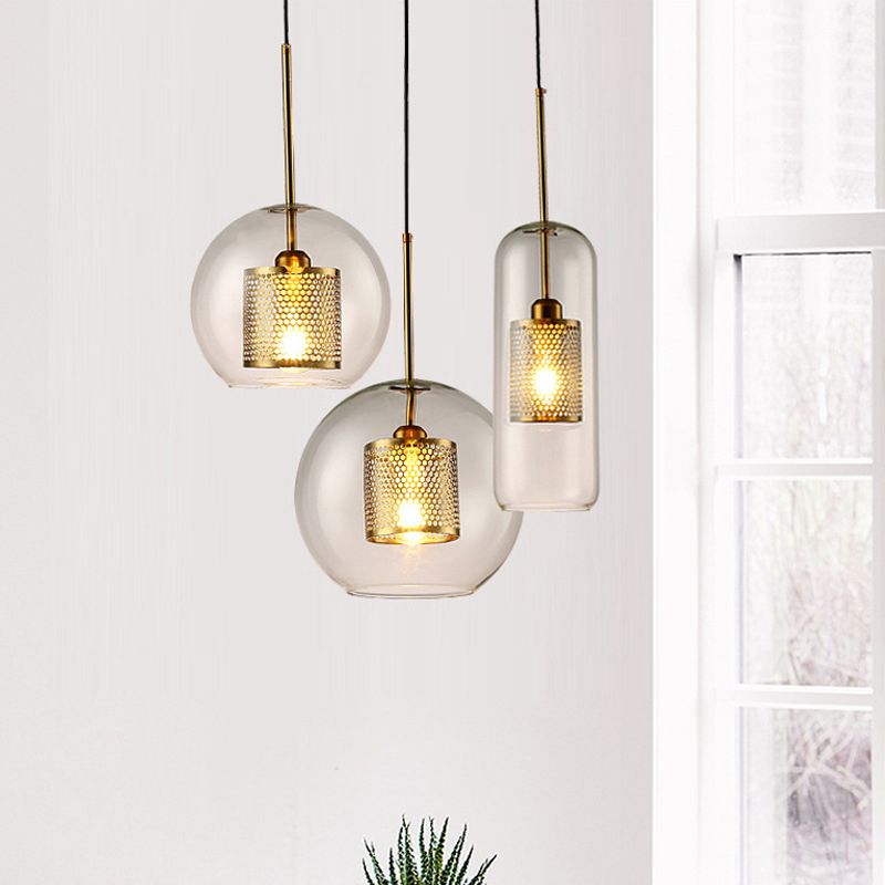 Contemporary Hanging Light Glass Shade Pendant Lighting Fixture for Sitting Room