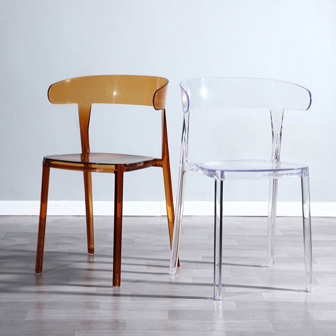 Silla de comedor de plástico de estilo nórdico, silla lateral de comedor con respaldo abierto para uso en restaurantes