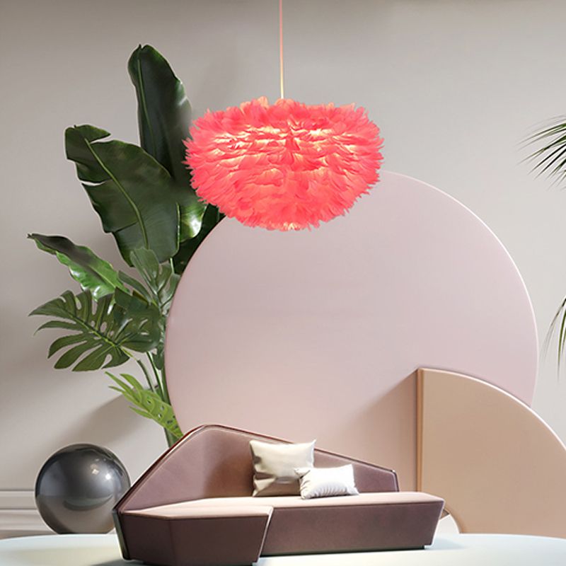 Lámpara de lámpara esférica lámpara moderna simplicidad de plumas de tono colgante para restaurante para restaurante