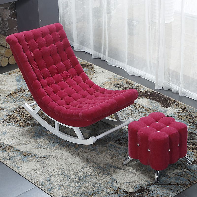 Solid Wood Base Leisure Chaise Rocking Chair Modern Home Lazy Sofa Chair
