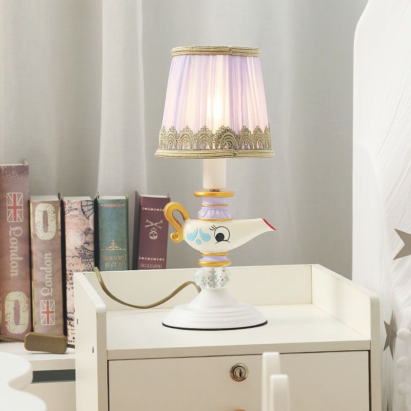 Eigentijdse theepothars leeslamp 1 lichte witte taakverlichting voor bed met vat schaduw