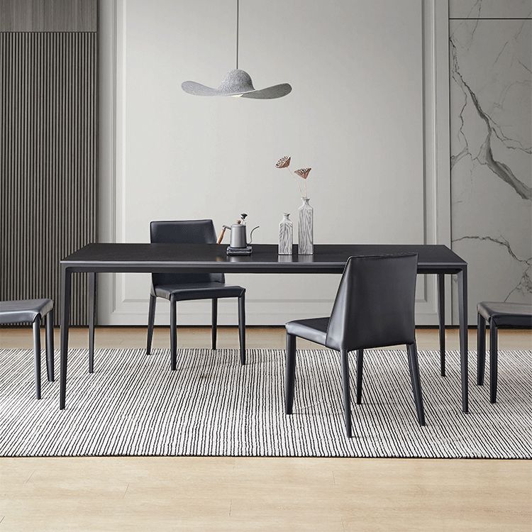 Modern 1/4/5/7 Pieces Furniture Sintered Stone Dining Set in Black