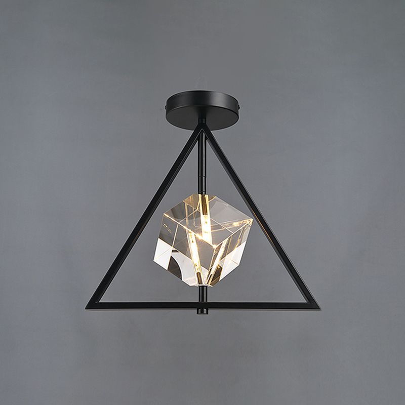 Luminaire encastré géométrique contemporain en cristal à 2 lumières