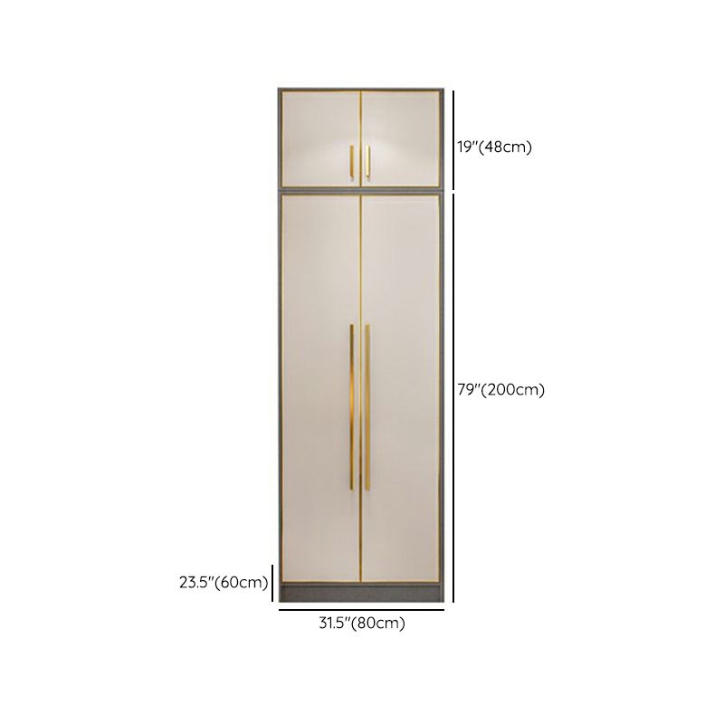 Contemporary Wardrobe Closet with Shelves Engineered Wood Wardrobe Armoire