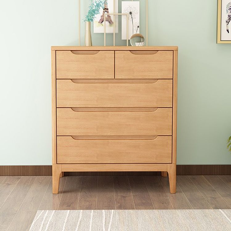 Mid-Century Modern Accent Chest with Straight Legs in Rubberwood
