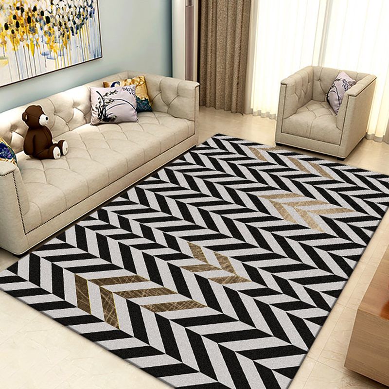 Minimalismo Línea Arte Rug interior Color oscuro Síntesis Alfombra Anti-Slip Pet Friendly para sala familiar